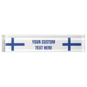 Nombre Placa de mesa del personalizado de bandera finland