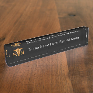 Nombre Placa de Nombramiento de Enfermero Médico Retirado