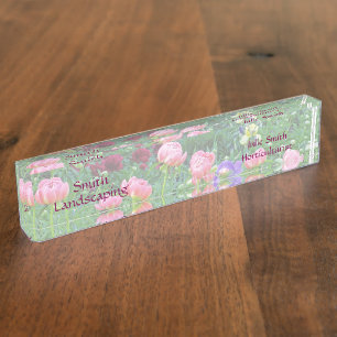 NOMBRE PLACA DE NOMBRES DE ESCRITORIO ACRÍLICO "PEONY GAR