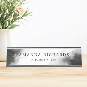 Nombre Placa de nombres de escritorio de color gris oscur