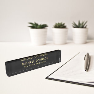Nombre Placa de nombres de escritorio de título de Office
