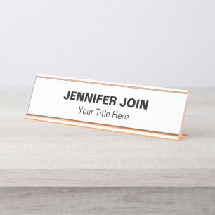 Nombre Placa de nombres de escritorio en blanco y negro d