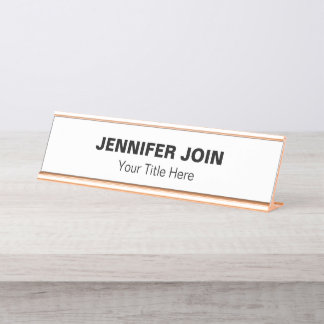 Nombre Placa de nombres de escritorio en blanco y negro d