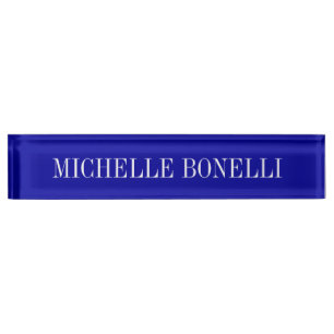 Nombre Placa de nombres de negocios con encanto azul blan