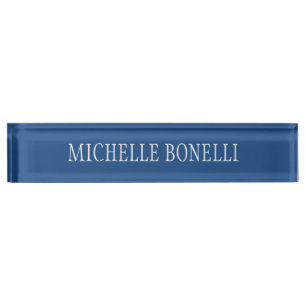 Nombre Placa de nombres de negocios con encanto azul blan