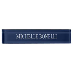 Nombre Placa de nombres de negocios con encanto azul blan