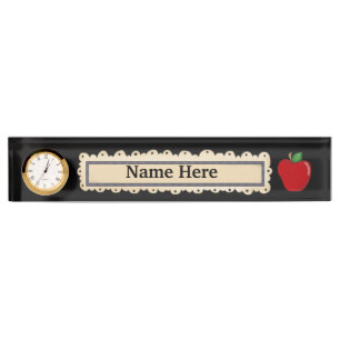 Nombre Placa de nombres divertidos de Apple del profesor
