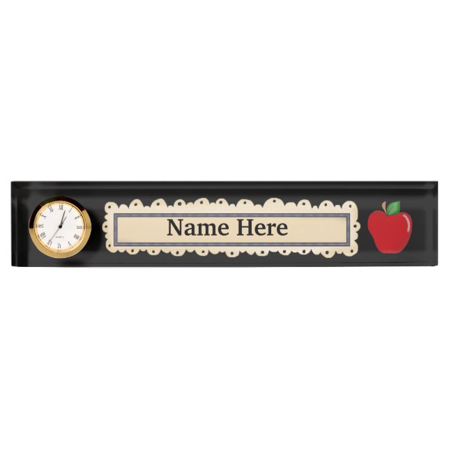 Nombre Placa de nombres divertidos de Apple del profesor (Anverso)
