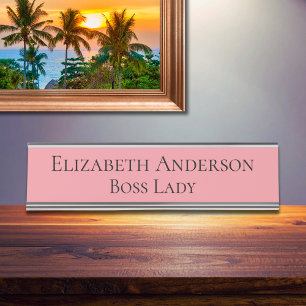 Nombre Placa de nombres rosados para mujeres