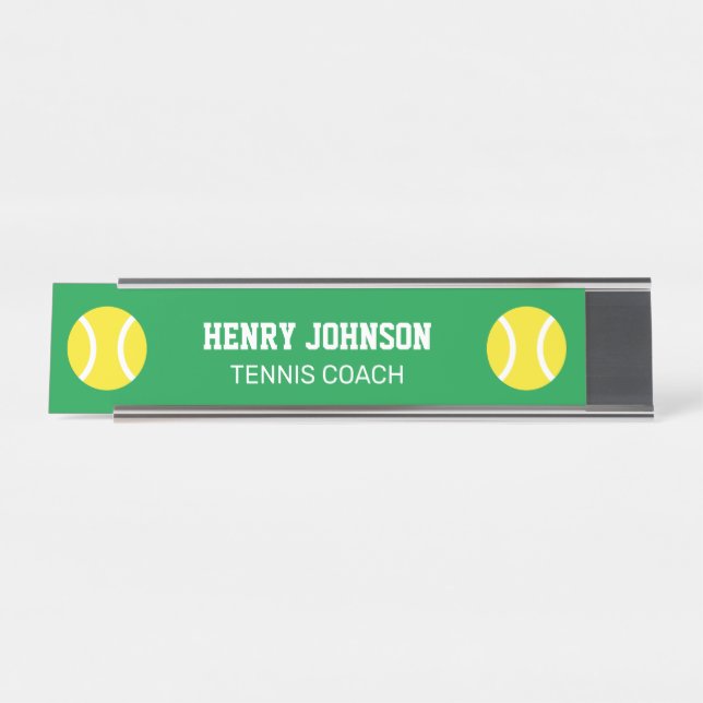 Nombre Placa de Personalizado para entrenador de tenis (Anverso)
