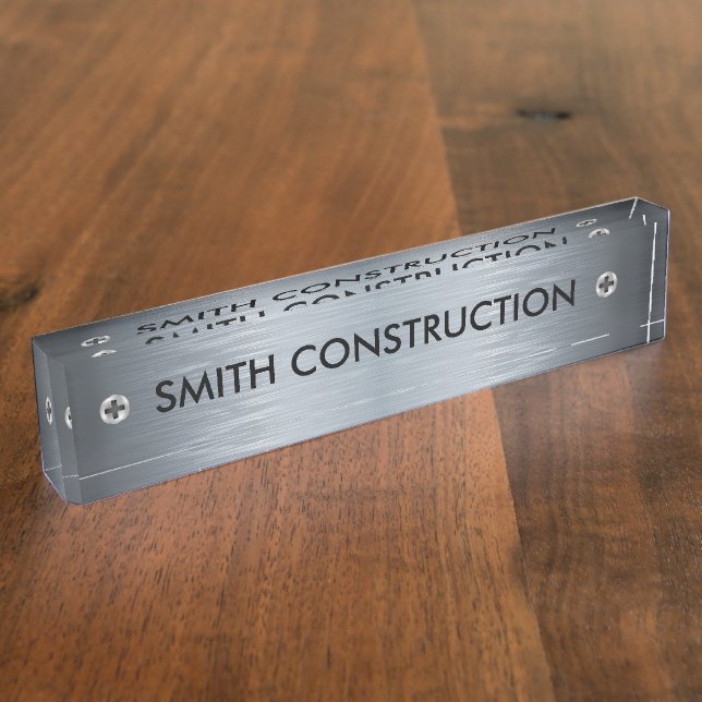 Nombre Placa del escritorio del tema de la construcción (Lateral)