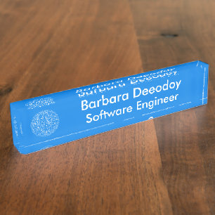 Nombre Placa identificativa para escritorio de Ingeniero