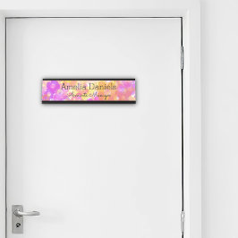 Nombre Placa Monograma de flor de verano