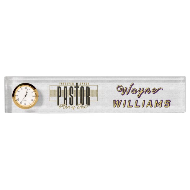 Nombre Placa personalizada de escritorio para pastores cr (Anverso)