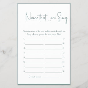 Nombre que ama a la canción Shower Game Flyer