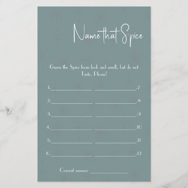 Nombre que especias - Volante de juego de ducha (Frente)