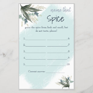 Nombre que Flyer de la tarjeta de juego Spice Brid
