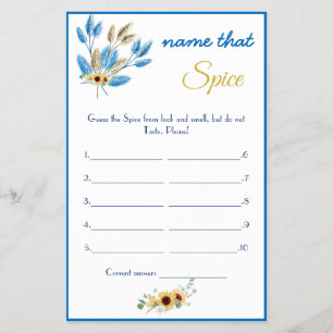 Nombre que Flyer de la tarjeta de juego Spice Brid