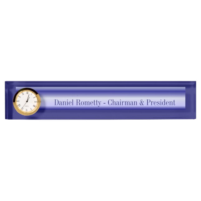 Nombre Reloj de acrílico de la placa de identificación - (Anverso)