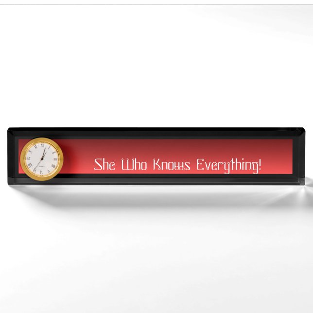 Nombre ¡Reloj de la placa de identificación del (Anverso)