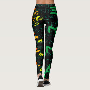 Nombre repetido personalizado 4 letras Leggings