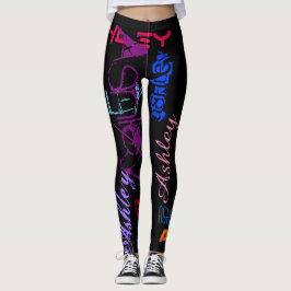 Nombre repetido personalizado 6 letras Leggings