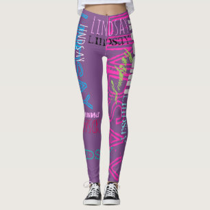 Nombre repetido personalizado 7 letras Leggings