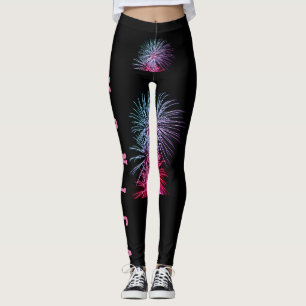 Nombre repetido personalizado Leggings negros