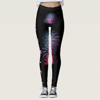 Nombre repetido personalizado Leggings negros