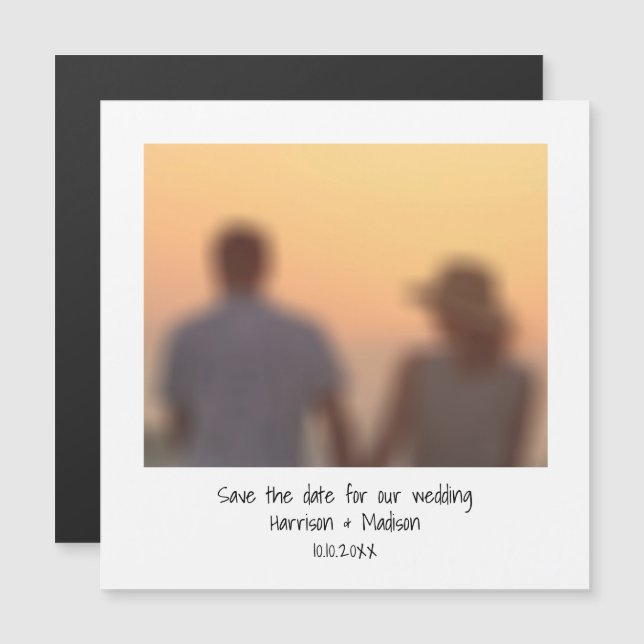 Nombre retro de la foto instantánea Guardar el imá (Anverso/Reverso)