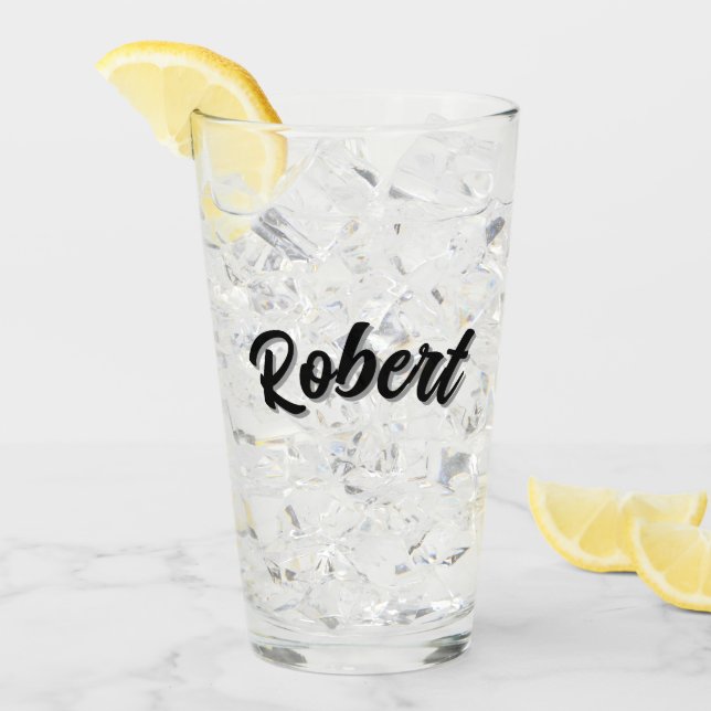Nombre Robert Negro Con Sombra Paralela, (Anverso (hielo))