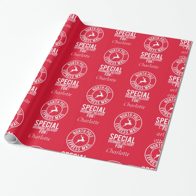 Nombre rojo de 30"x6" del papel de envolvimiento d (Desenrollado)