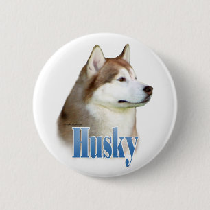 Nombre rojo del husky siberiano - botón