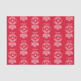 Nombre rojo y blanco del papel de tejidos del polo