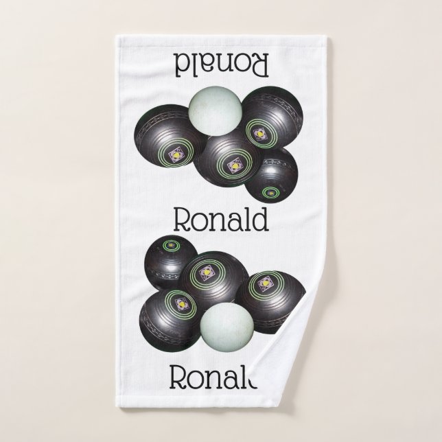 Nombre Ronald En El Diseño De Bolas De Césped, (Toalla de mano)