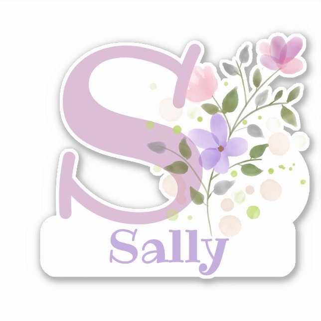 Nombre Sally con la letra S Pegatina de corte (Anverso)