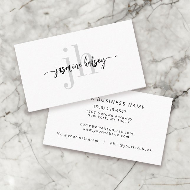 Nombre sencillo y moderno y tarjeta de visita mono (Subido por el creador)