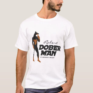 Nombre su camiseta del super héroe del DoberMan