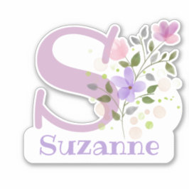 Nombre Suzanne con la letra S corte Pegatina