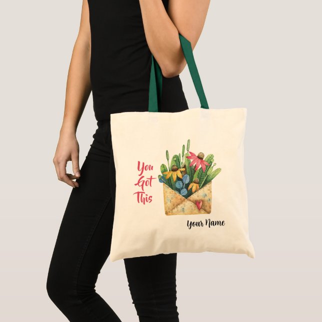 Nombre, Tienes Esta Bolsa De Tote Floral De Acuare (Anverso (producto))