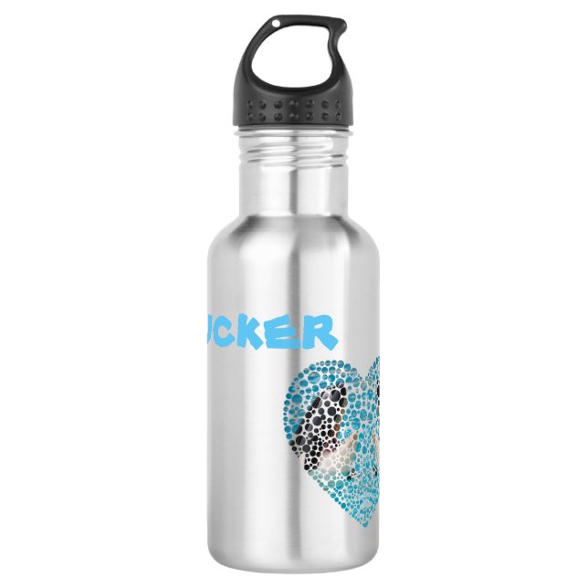 Nombre Tucker con orcas, botella de agua (Anverso)