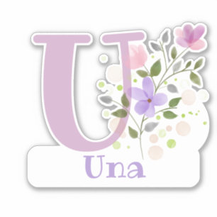 Nombre Una con la letra "Corte de Pegatina U"