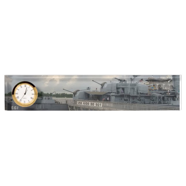 Nombre USS KIDD DD 661 Placa de escritorio de reloj de no (Anverso)