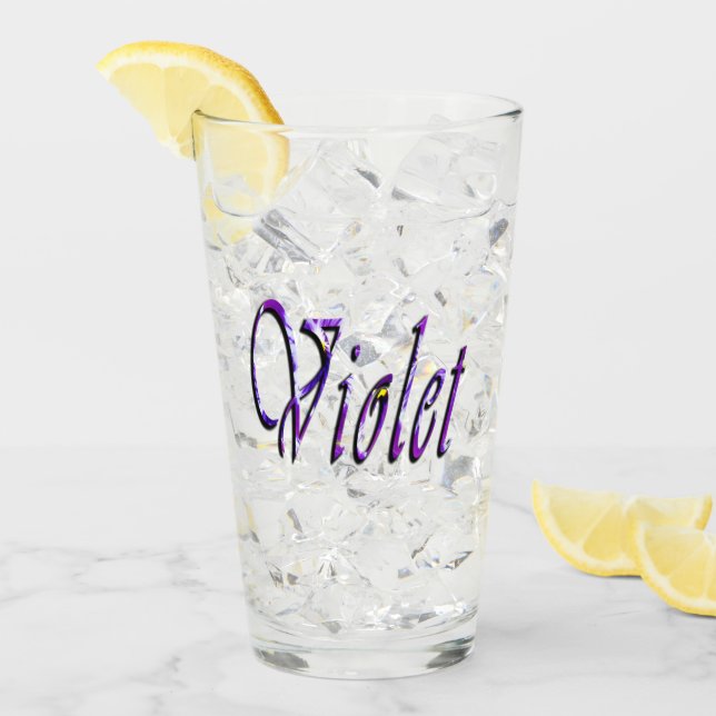 Nombre violeta morado floral, (Anverso (hielo))