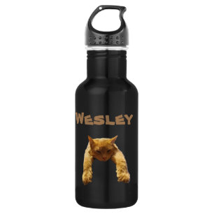 Nombre Wesley Con Gato Perezoso, Botella De Agua