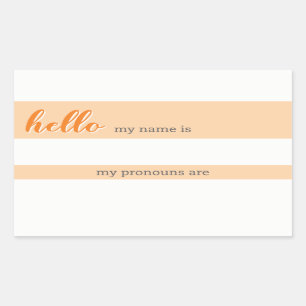 Nombre y etiqueta de Pronoun - Naranja