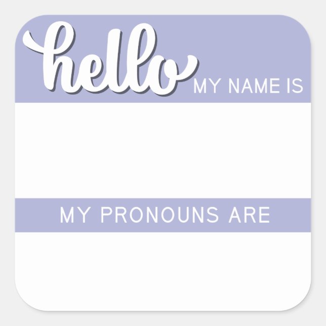 Nombre y etiqueta de Pronoun - Plaza Lilac (Anverso)