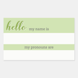 Nombre y etiqueta de Pronoun - Verde