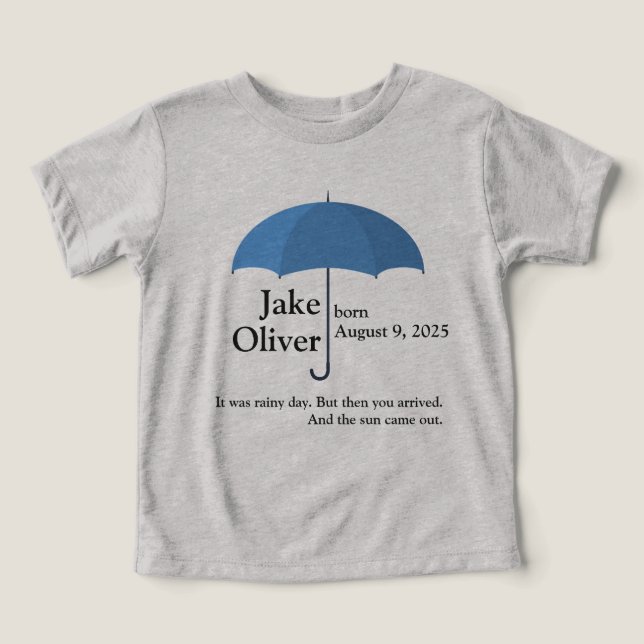 Nombre y fecha del bebé personalizado bajo el para (Diseño delantero )