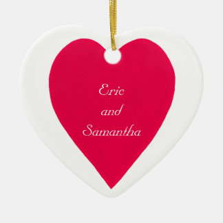 Nombre y fecha Ornamento del Corazón Rojo